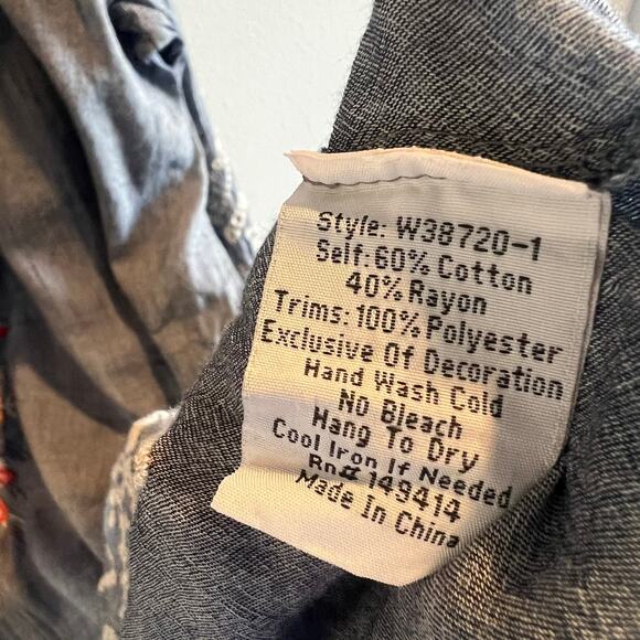 Johnny Was Workshop Ellington Chambray with Embroidery Peasant Dress Size S - Picture 6 of 14